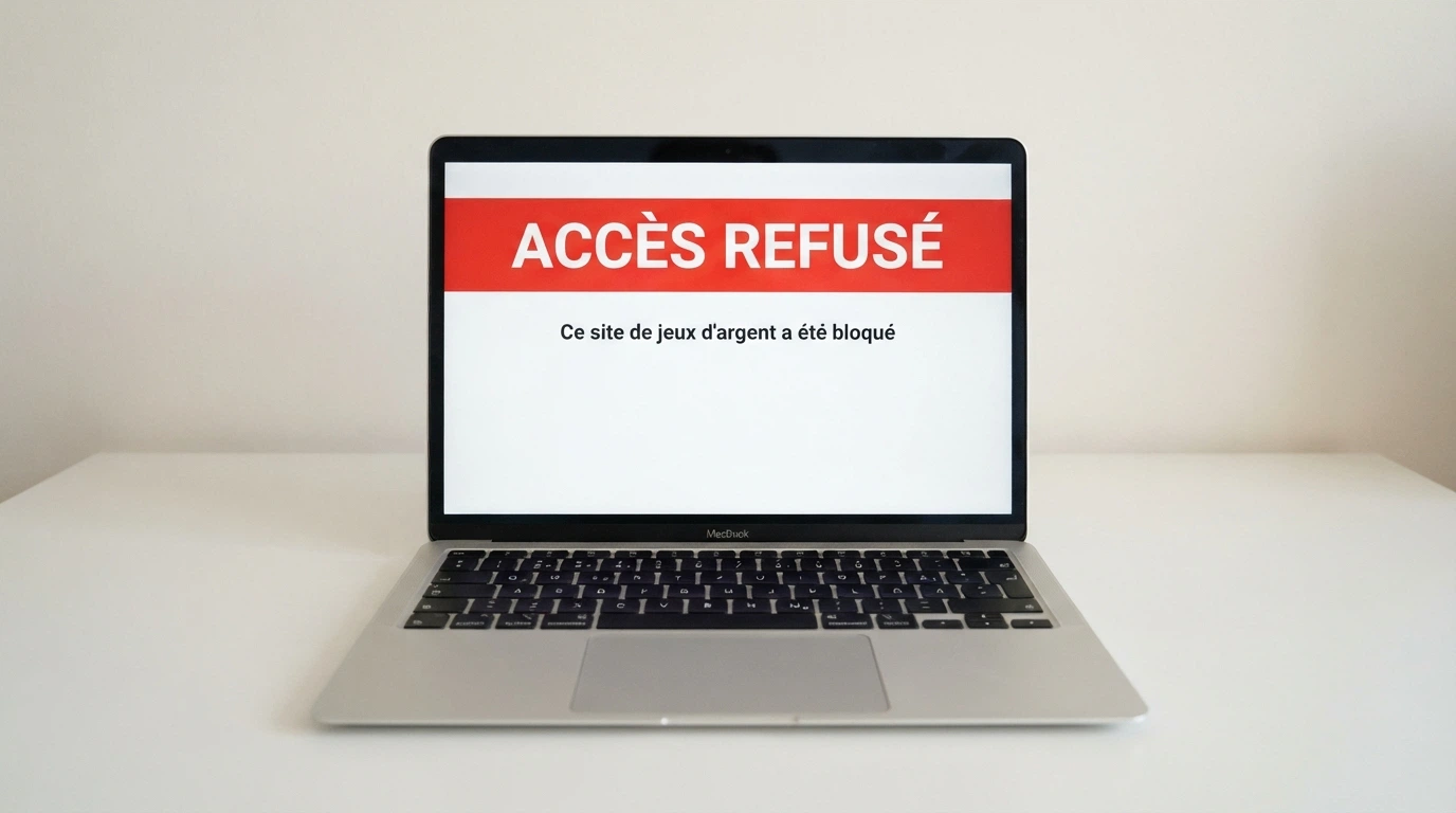 Page d'accueil du site de l'ANJ affichant la liste des sites de jeux d'argent bloqués et déréférencés