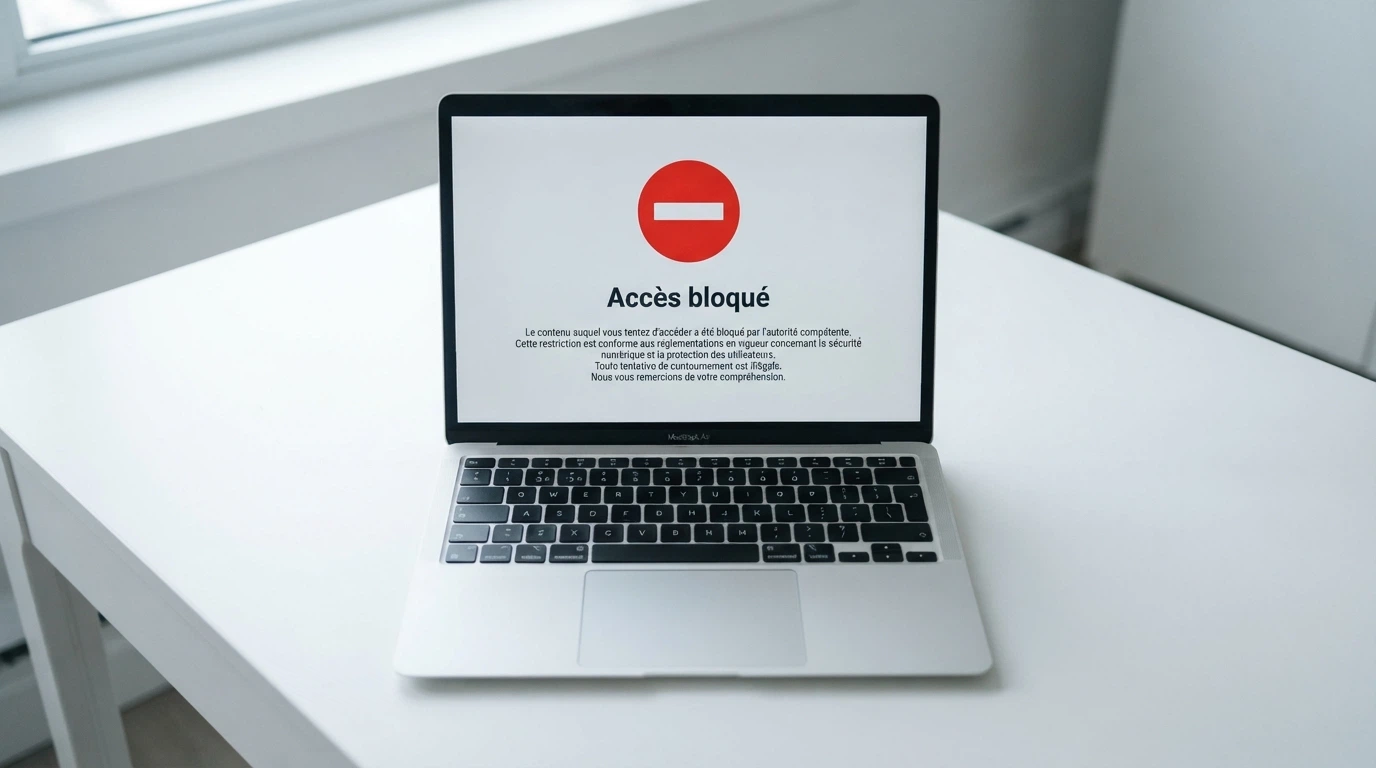Logo de l'Autorité nationale des jeux (ANJ) sur fond blanc avec la mention « site bloqué »