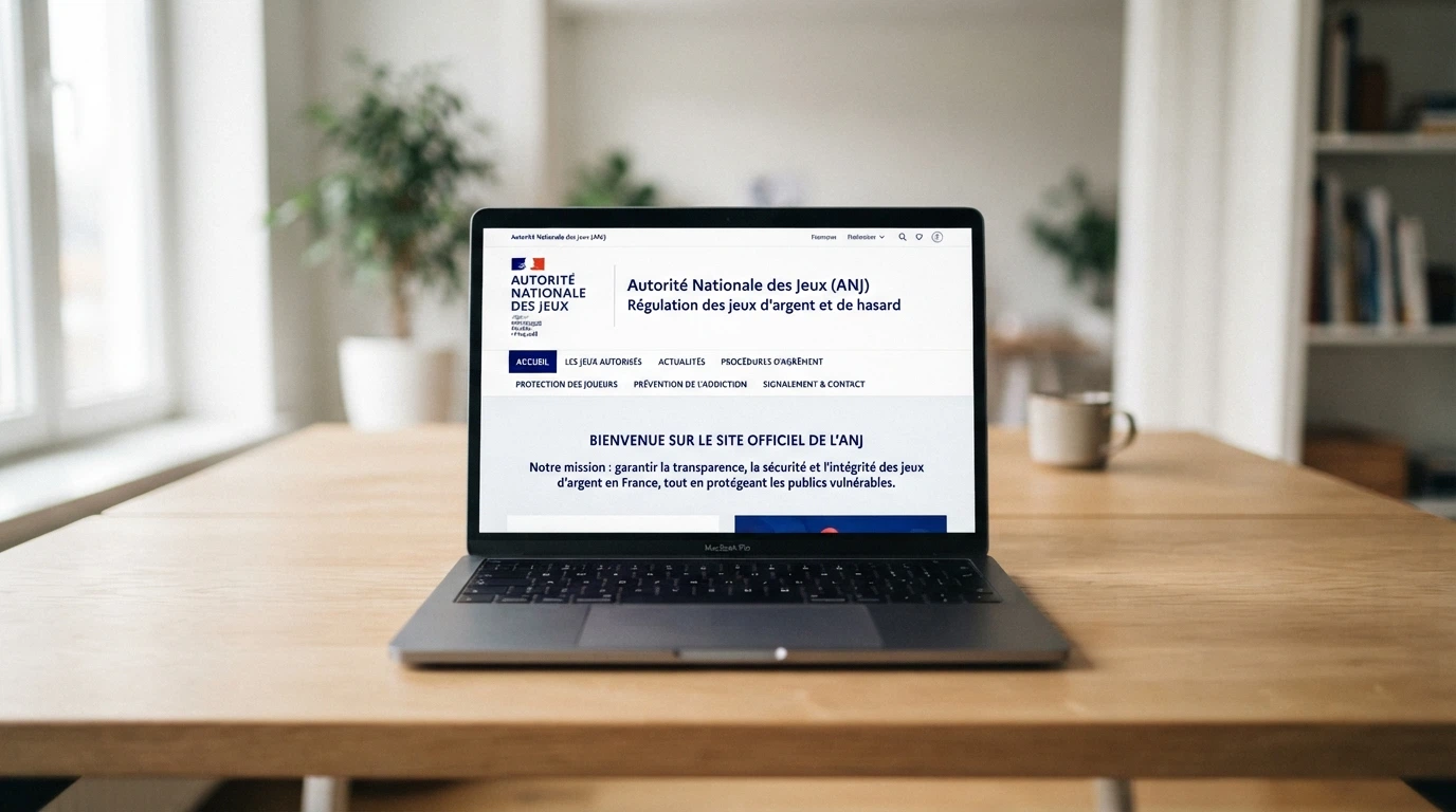 Page d'accueil du site anj.fr, l'Autorité nationale des jeux