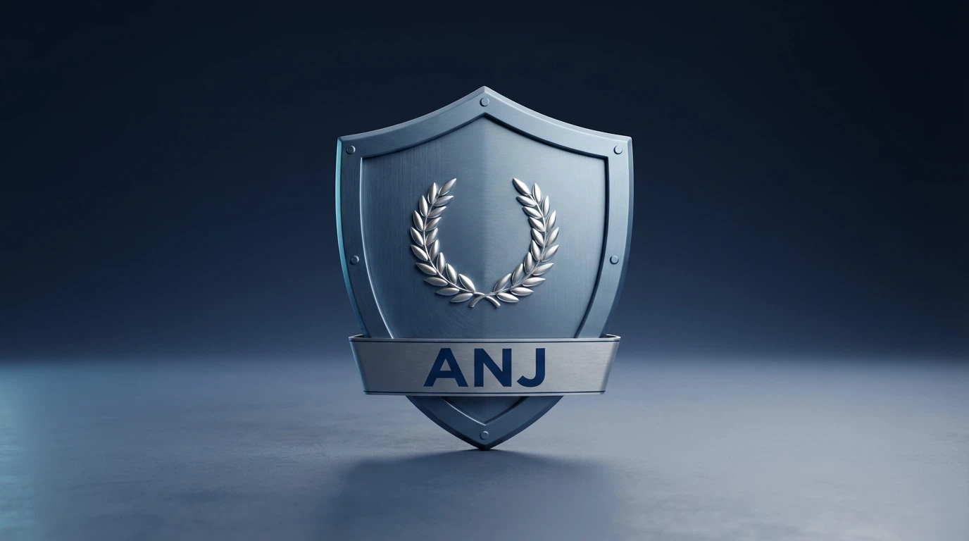 Logo de l'Autorité nationale des jeux (ANJ) sur fond blanc, avec la mention « République française »
