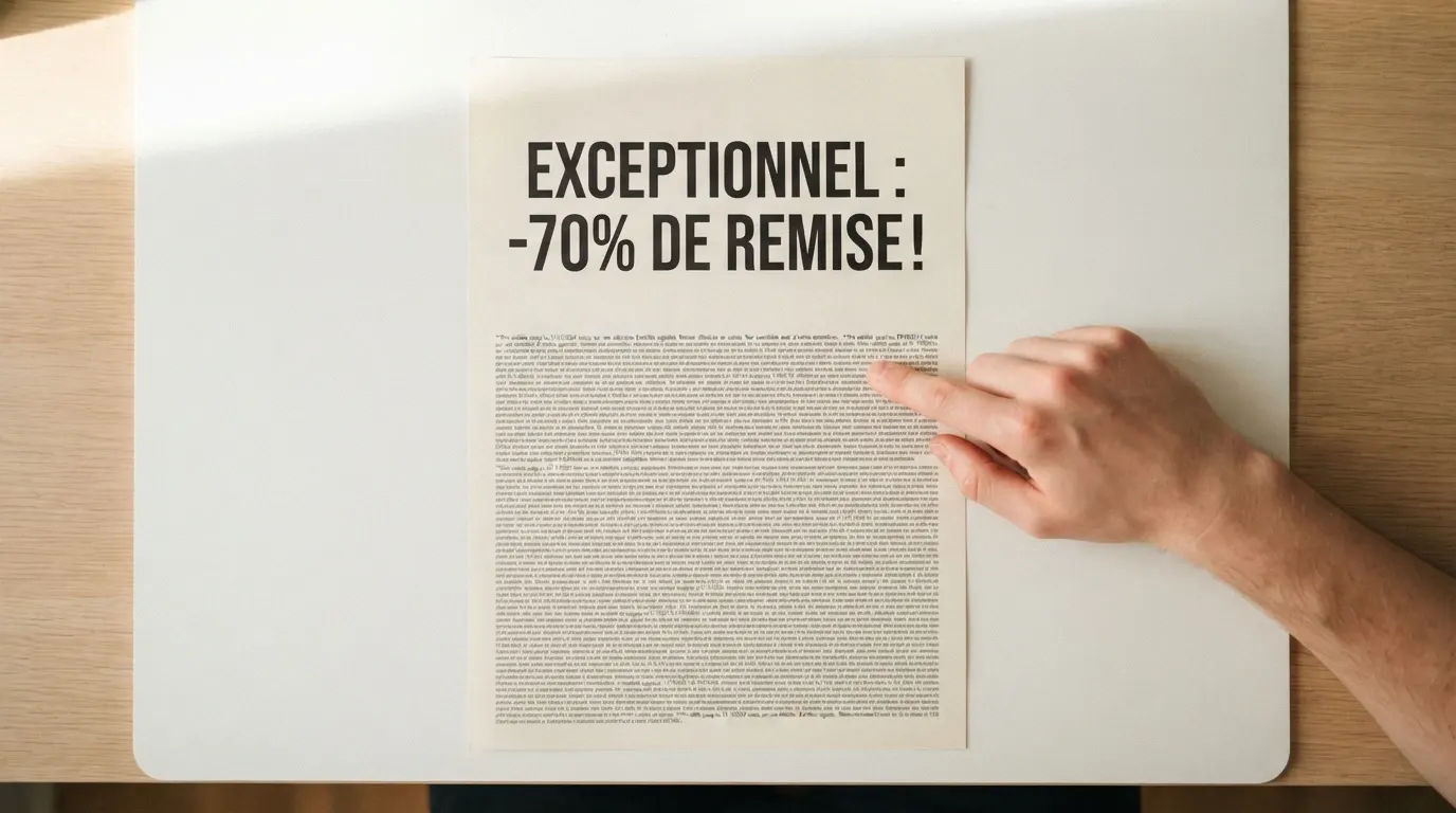 Illustration d'une offre de bonus de bienvenue avec son pourcentage et ses conditions en petits caractères