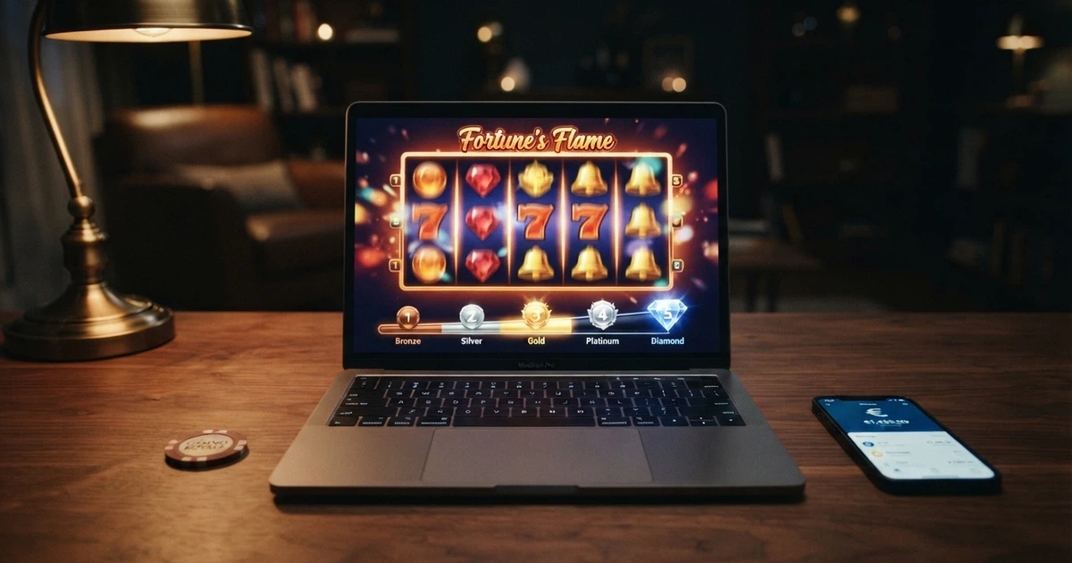 Interface d'un casino en ligne présentant un programme VIP avec ses paliers, ses récompenses et son tableau de bord de points de fidélité