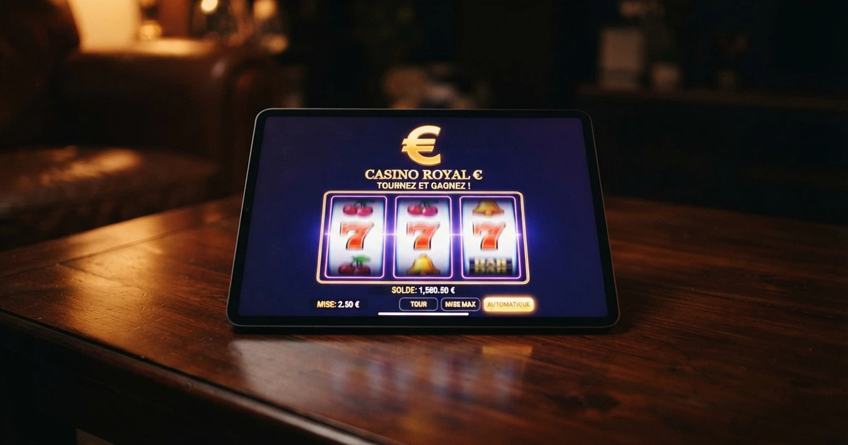 Page d'accueil d'un casino en ligne affichant une offre de bonus sans dépôt encaissable, avec un bandeau promotionnel et des icônes de machines à sous
