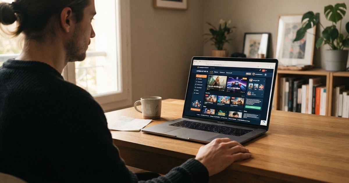 Interface d'un site de jeu en ligne affichant un cadenas HTTPS dans la barre d'adresse et un numéro d'agrément en bas de page