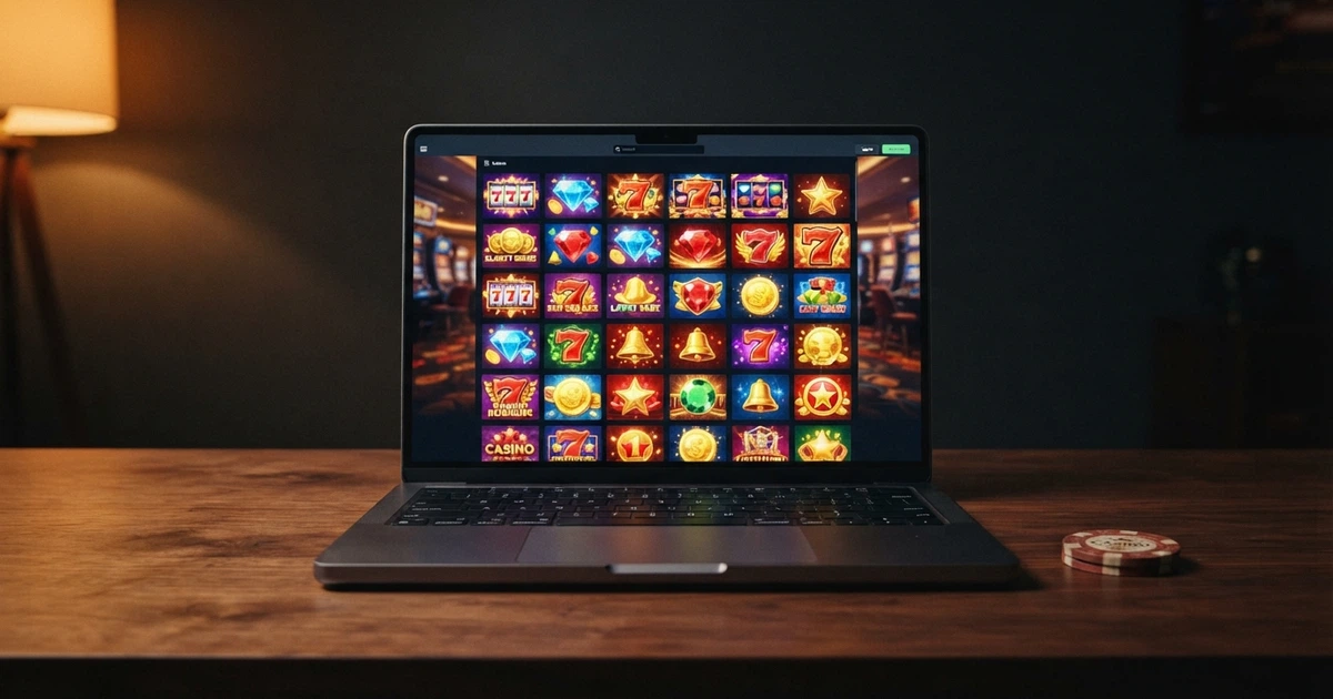 Interface d'un casino en ligne affichant une sélection de machines à sous Yggdrasil sur fond sombre