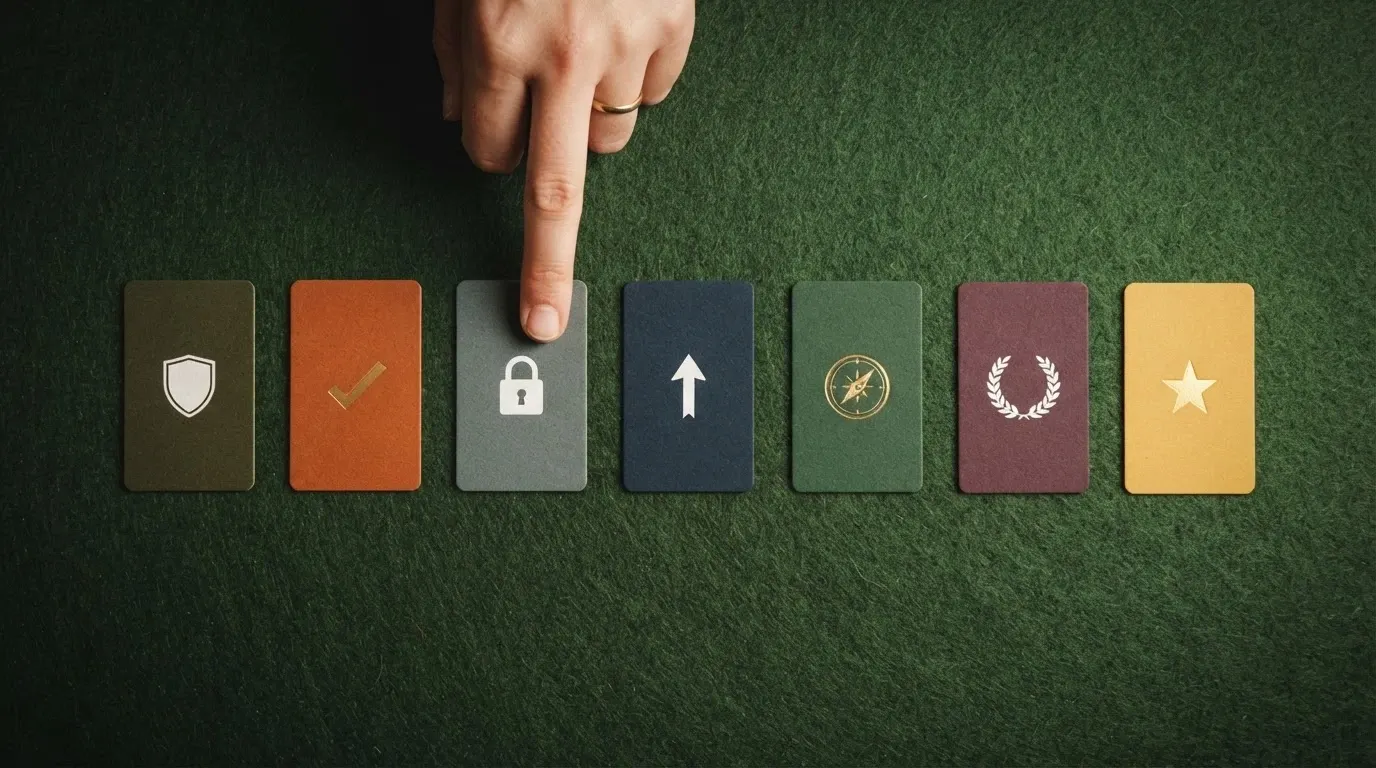 Un classement visuel de cartes de casinos avec des icônes de licence et de politique VPN