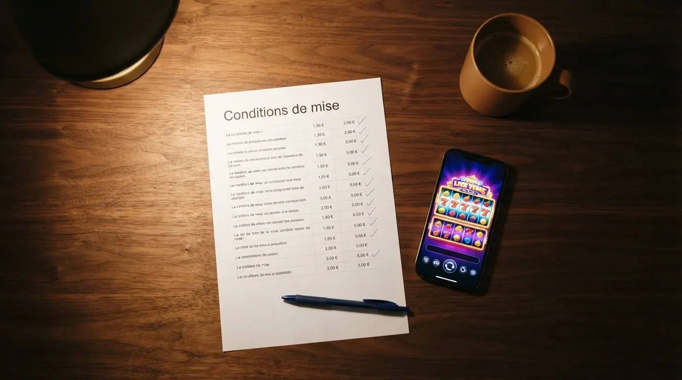 Tableau comparatif listant des casinos avec des colonnes de bonus et de conditions