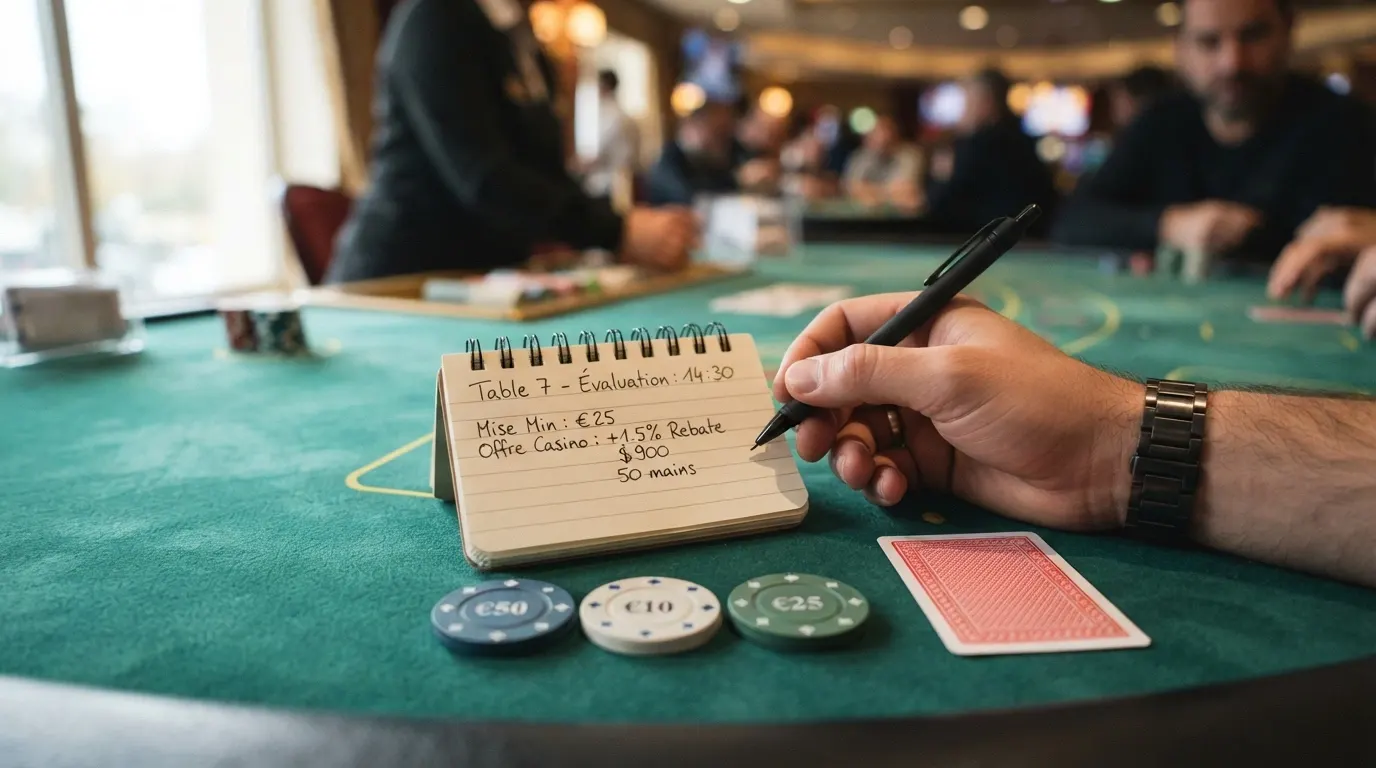 Tableau comparatif de casinos en ligne avec leurs offres de bienvenue, bonus et conditions