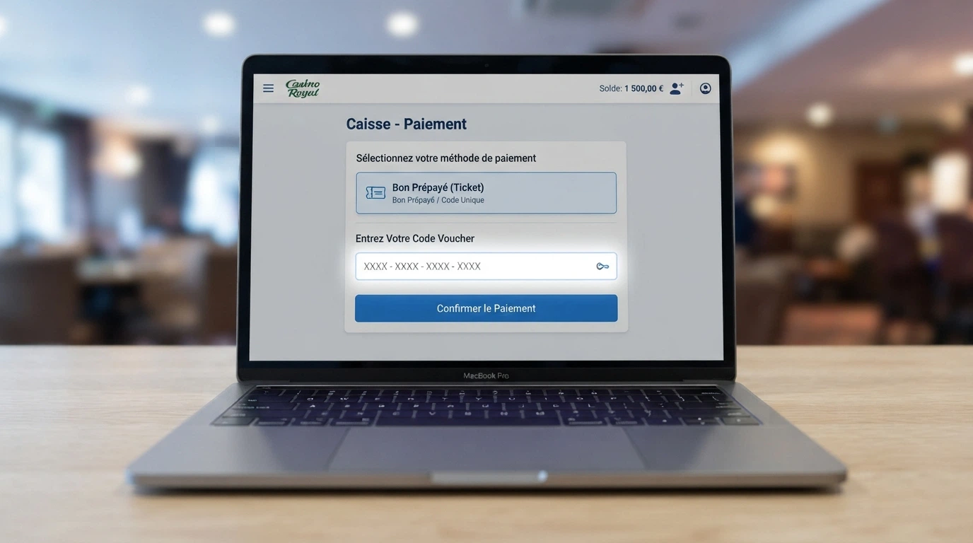 L'interface de caisse d'un casino en ligne affichant l'option Cashlib sélectionnée, avec le champ de saisie du code à 16 chiffres
