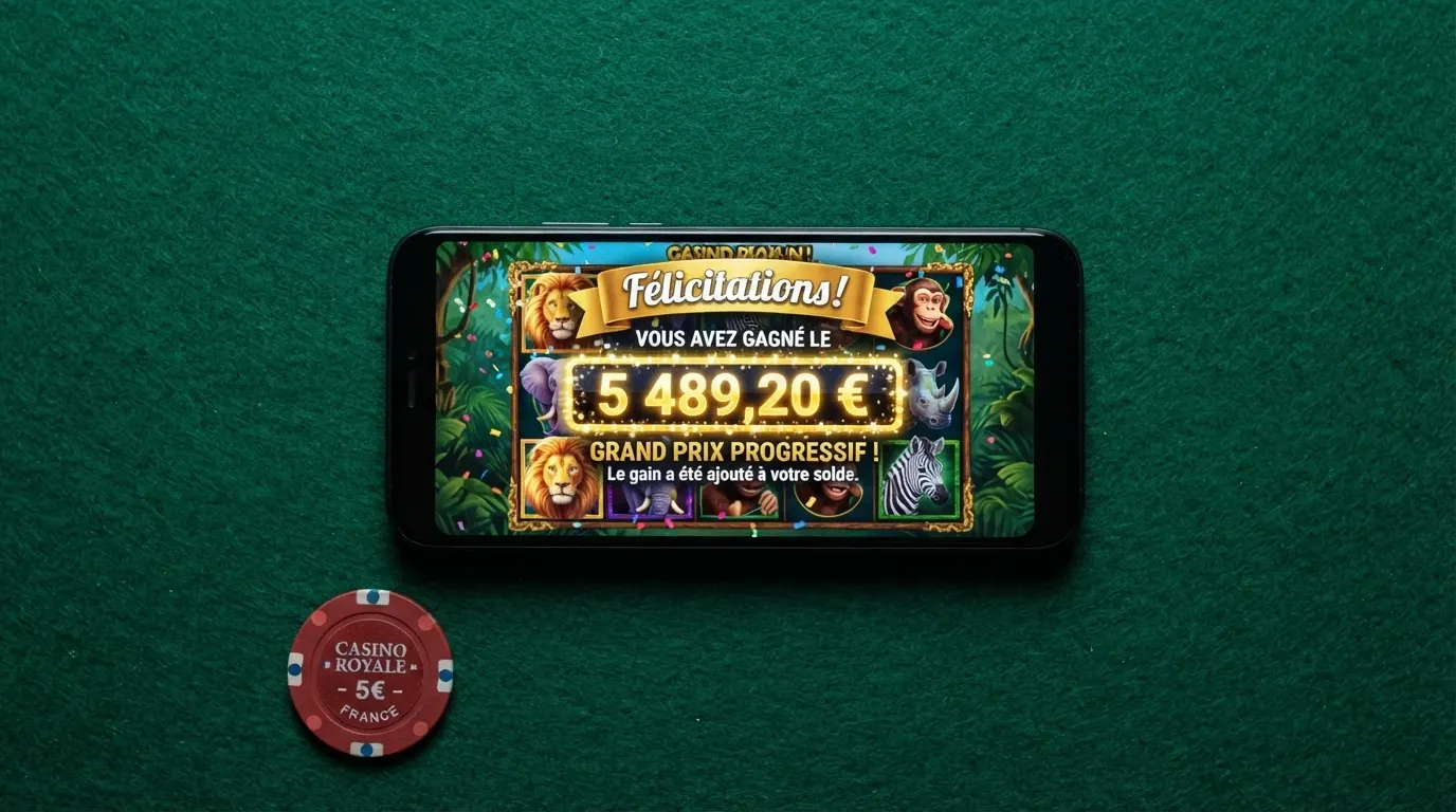 Une capture d'écran de l'interface du jeu Mega Moolah avec le montant du jackpot Mega affiché en évidence, au-dessus de la grille de rouleaux 5×3 et de ses 25 lignes de paiement.