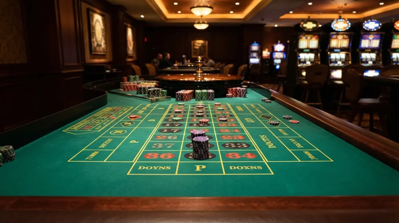 Sélection de jeux de casino accessibles aux membres VIP : machines à sous, roulette et table de blackjack avec des limites de mise élevées