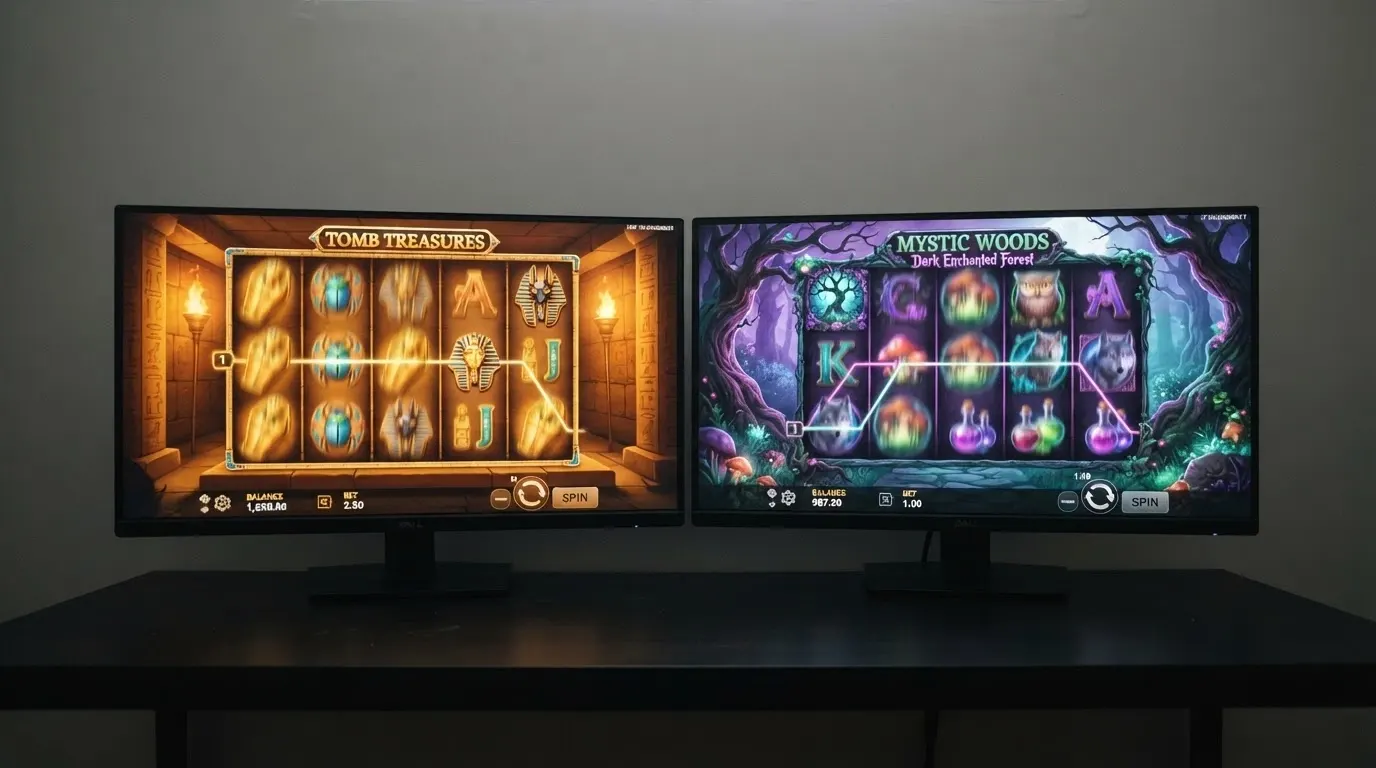 les fenêtres de jeu des machines à sous Legacy of Dead et Book of Shadows