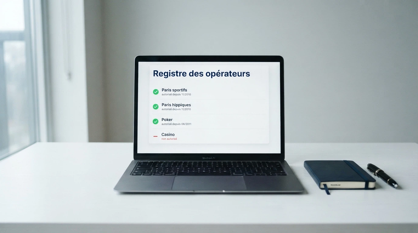 Capture d'écran de la page officielle du registre des opérateurs agréés de l'ANJ sur anj.fr