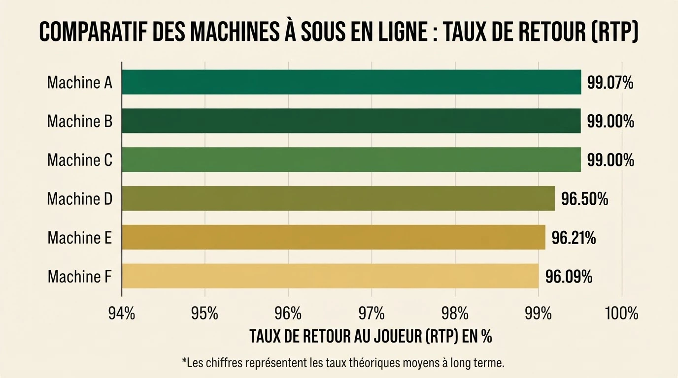 Sélection de machines à sous en ligne avec leurs taux de redistribution affichés