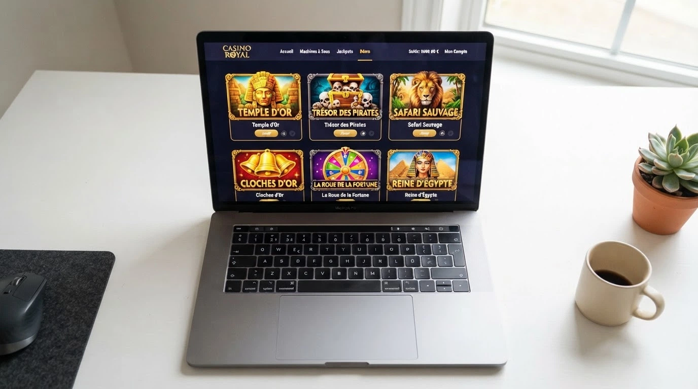 Une sélection de machines à sous Playtech sur l'écran d'accueil d'un casino, avec Ugga Bugga et Age of the Gods en évidence