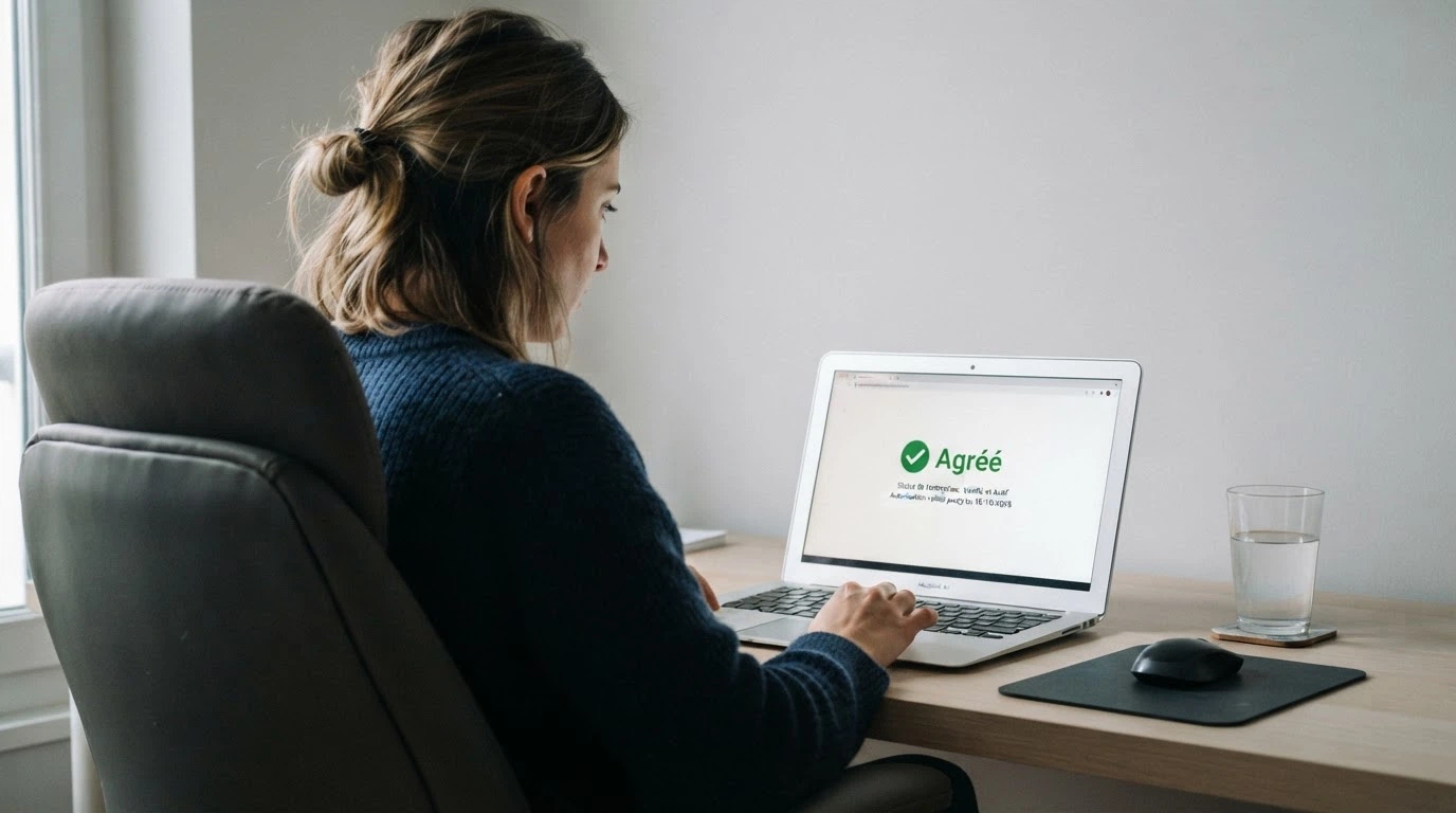 L'écran du site anj.fr affichant la page de consultation du registre des opérateurs agréés, le logo officiel de l'ANJ bien visible en haut à gauche