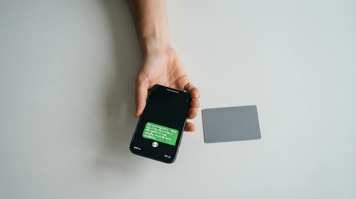 Un téléphone affichant une notification de dépôt accepté et, en contraste, un écran barré pour le retrait