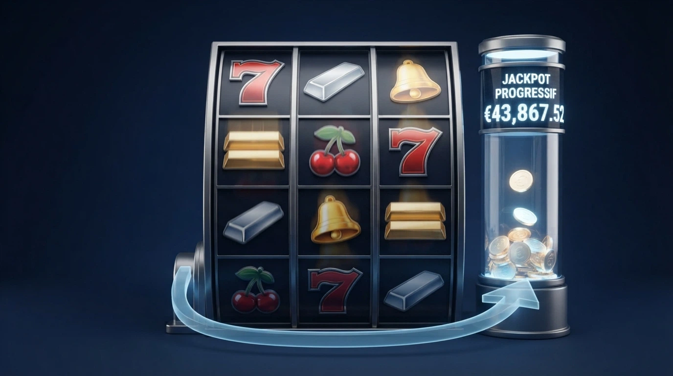 Symboles de machine à sous et compteur de jackpot progressif en augmentation